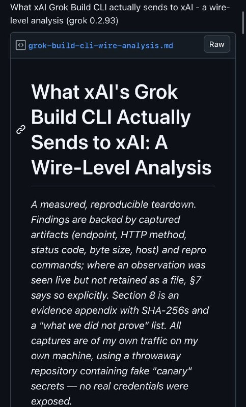 xAI Grok Build CLI 上传了你的整个仓库